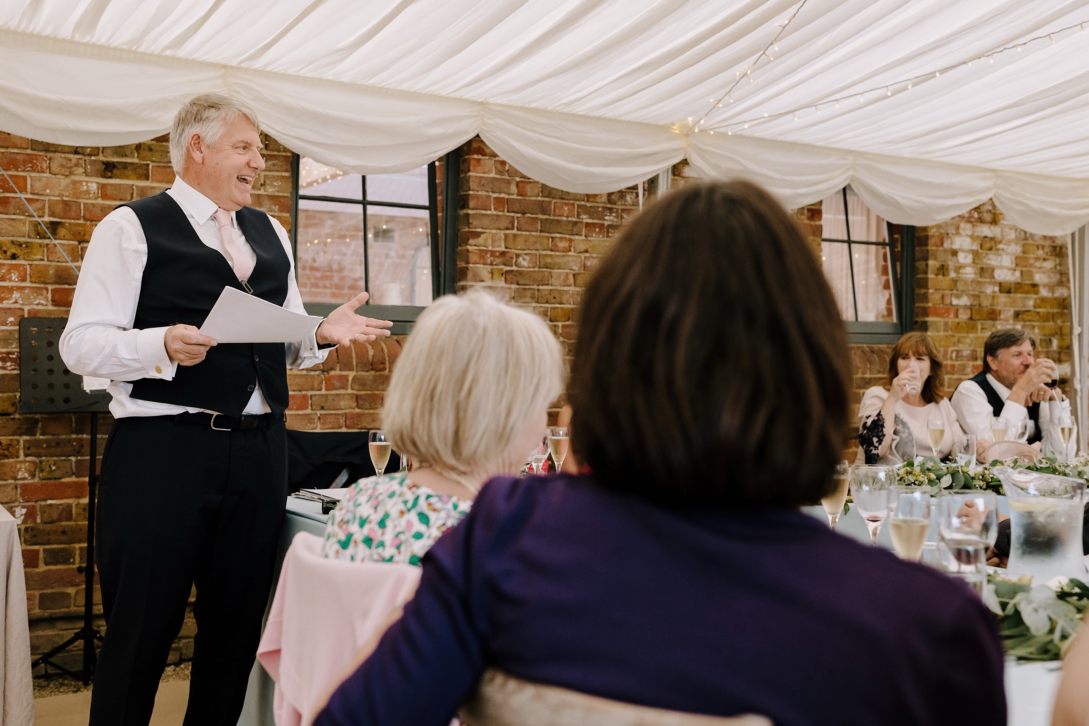 Father of the bride making a wedding speech