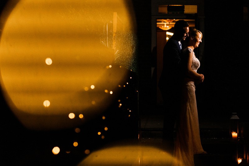 Couple hugging at Winchester House in London