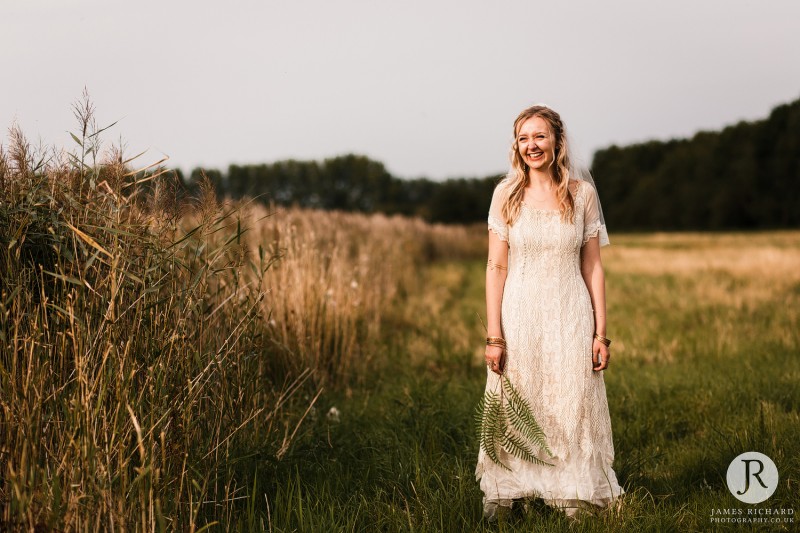 Boho Bride laughing 