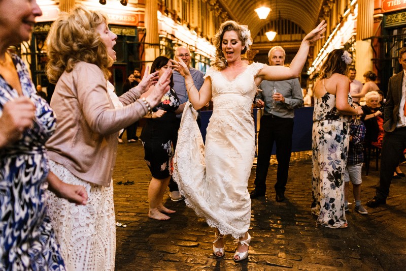 Alternative bride dancing 